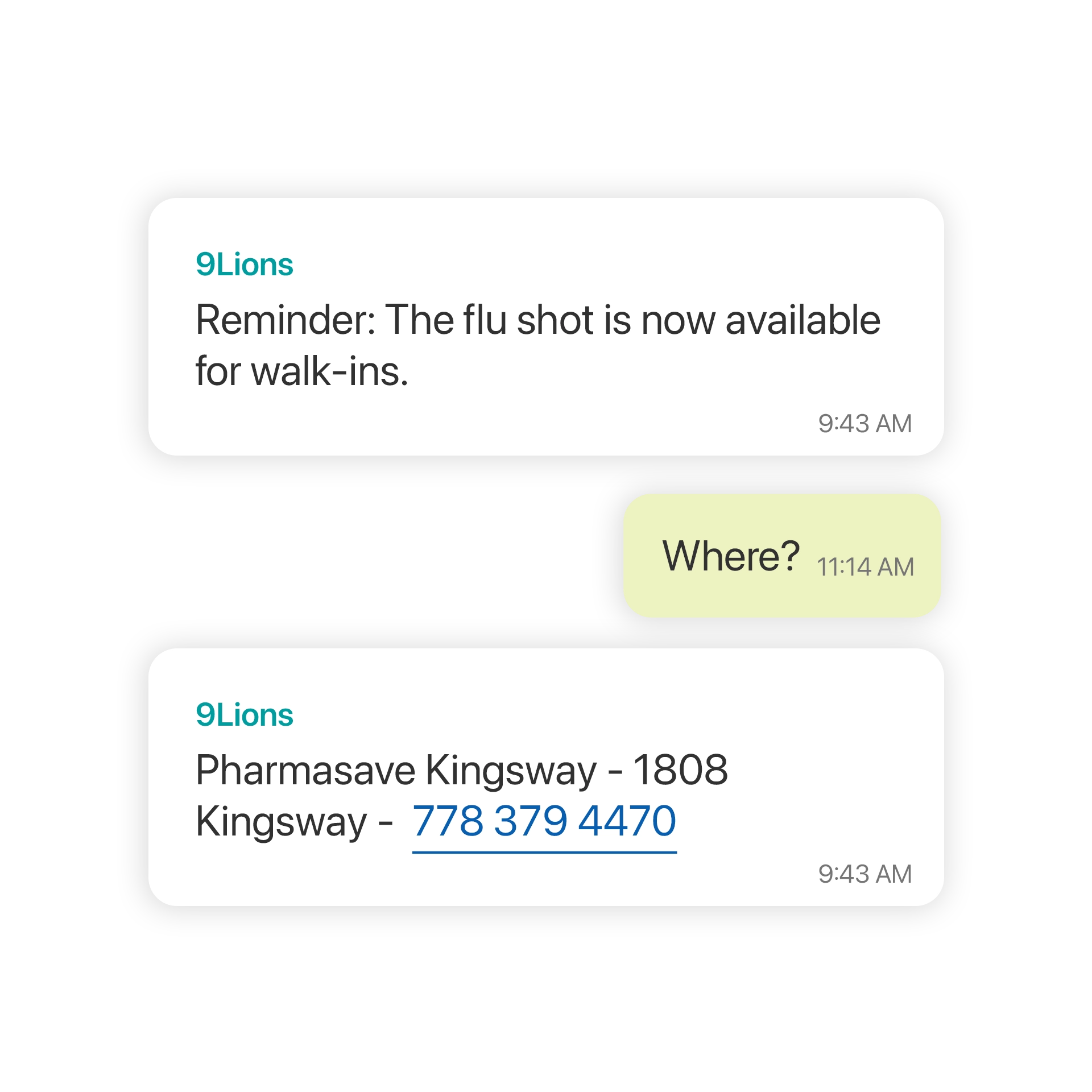 WhatsApp chat example